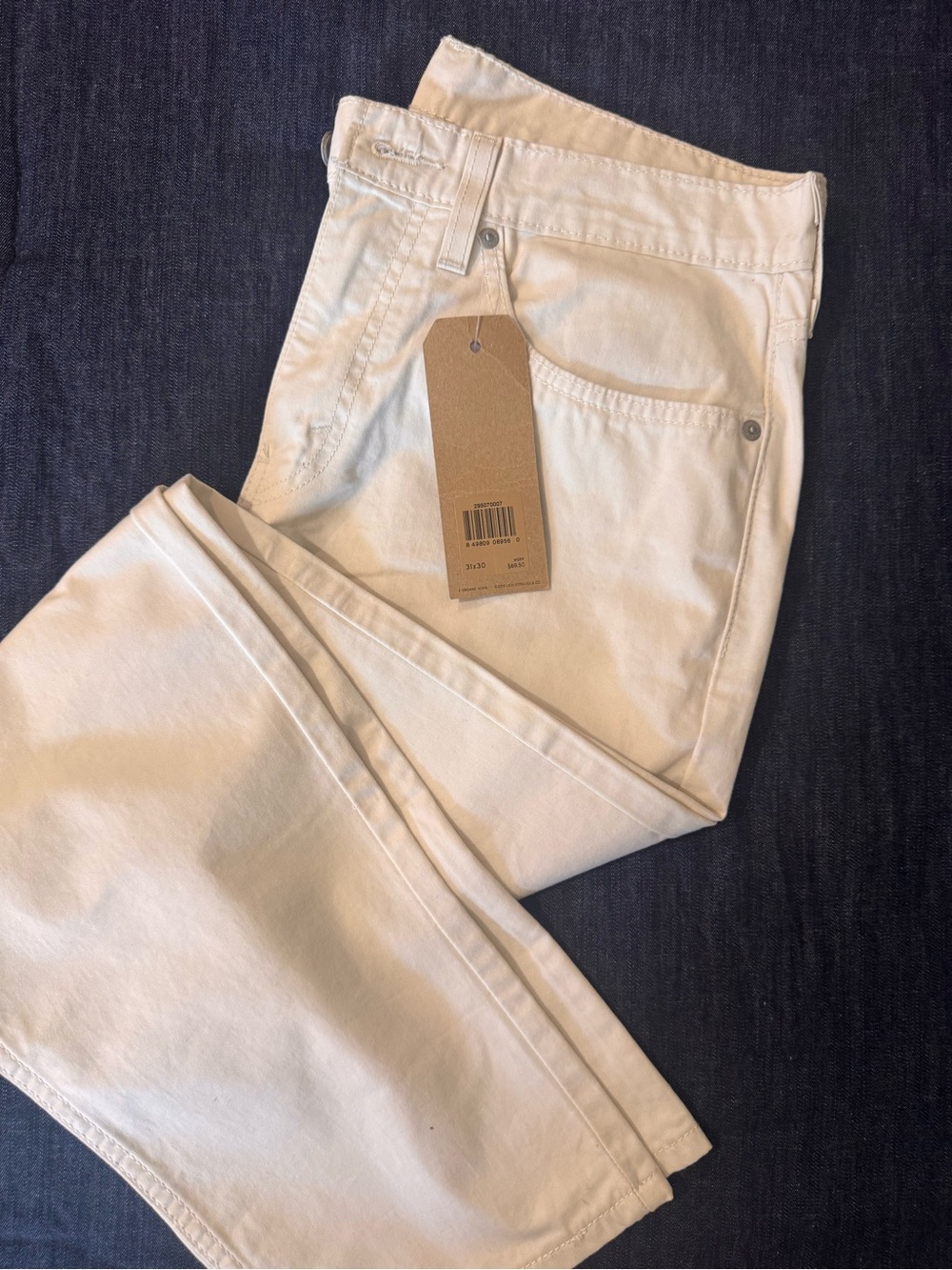Women’s Cream Straight-Leg Jeans - Classic Casual Style 31x30